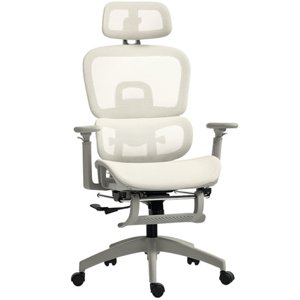 Scaun de birou ergonomic, plasă reglabilă, cotiere, bej