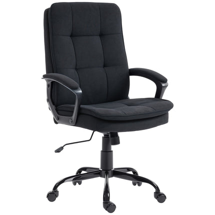 Scaun de birou ergonomic, material textil negru, înălțime reglabilă, căptușit