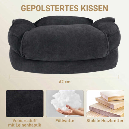 Scaun de birou ergonomic, aspect catifelat, spătar înalt, negru, capacitate 200 kg
