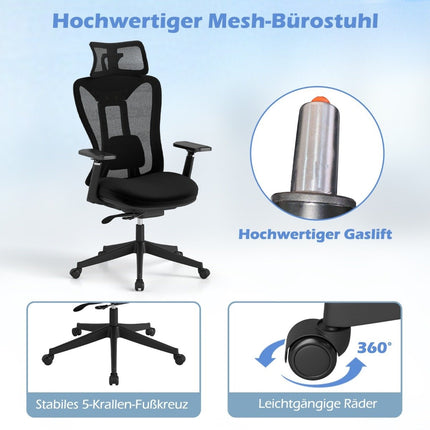 Scaun de birou ergonomic cu lombar si tetiera reglabile