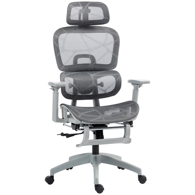 Scaun de birou ergonomic cu suport pentru picioare, spatar rabatabil