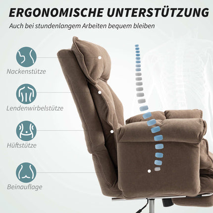 Scaun de birou ergonomic cu spătar și suport pentru picioare rabatabile