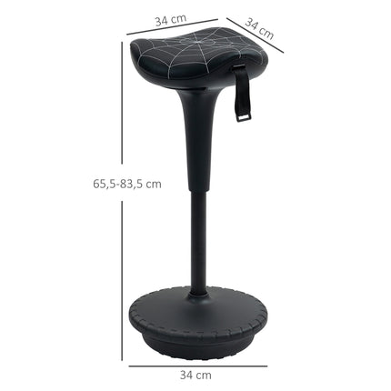Scaun ergonomic în picioare cu înălțime reglabilă, negru
