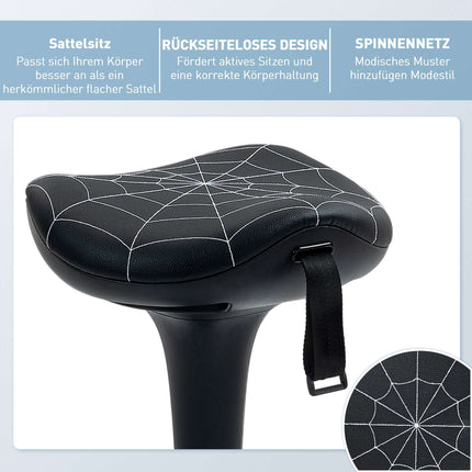 Scaun ergonomic în picioare cu înălțime reglabilă, negru