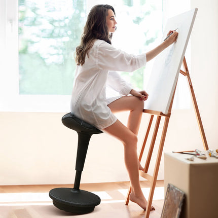 Scaun ergonomic în picioare cu înălțime reglabilă, negru