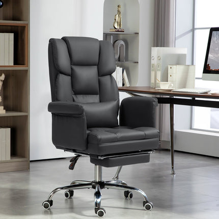 Scaun de birou ergonomic, inaltime reglabila 48-56 cm, spatar rabatabil, suport pentru picioare, negru