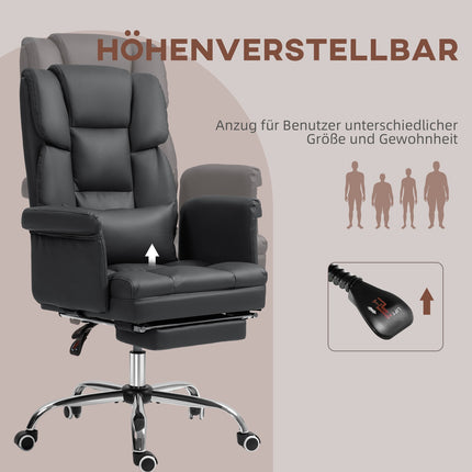 Scaun de birou ergonomic, inaltime reglabila 48-56 cm, spatar rabatabil, suport pentru picioare, negru