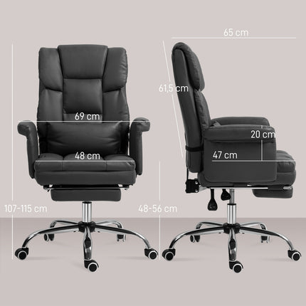 Scaun de birou ergonomic, inaltime reglabila 48-56 cm, spatar rabatabil, suport pentru picioare, negru