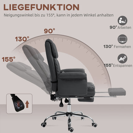Scaun de birou ergonomic, inaltime reglabila 48-56 cm, spatar rabatabil, suport pentru picioare, negru