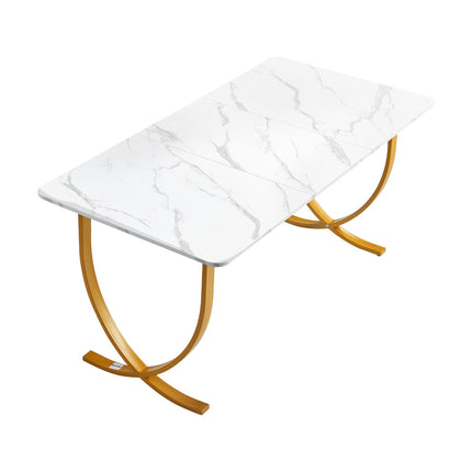 Executive Desk 160 x 80 cm, White and Gold