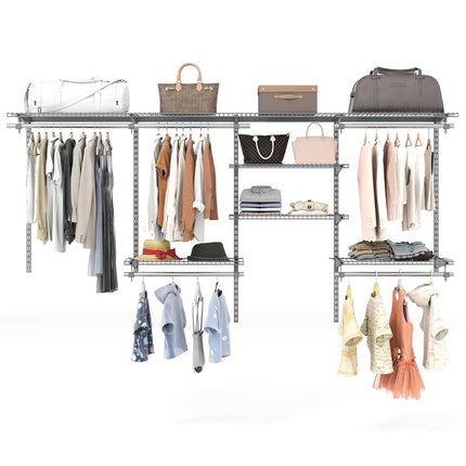 Sistem de organizare pentru dulap extensibil, 122-244 cm, gri