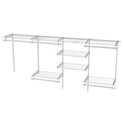 Sistem de organizare pentru dulap extensibil, 122-244 cm, alb
