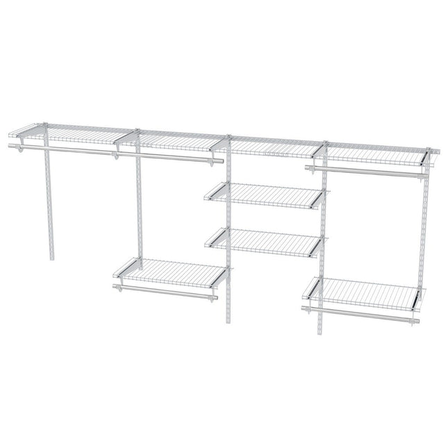 Sistem de organizare pentru dulap extensibil, 122-244 cm, alb