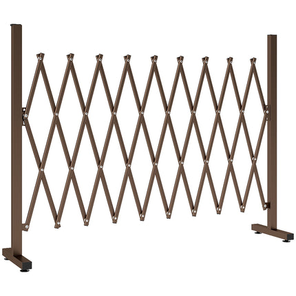 Gard de grădină extensibil, aluminiu-fier, maro, 31-250 cm