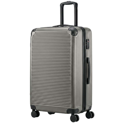 Valiză rigidă extensibilă, 77 cm, gri închis, încuietoare TSA