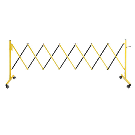 Expandable Safety Barrier 12 Ft, Locking Casters, Foldable