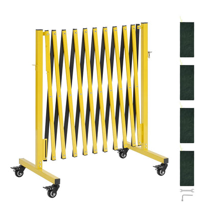 Expandable Safety Barrier Gate, 13 ft, Locking Casters