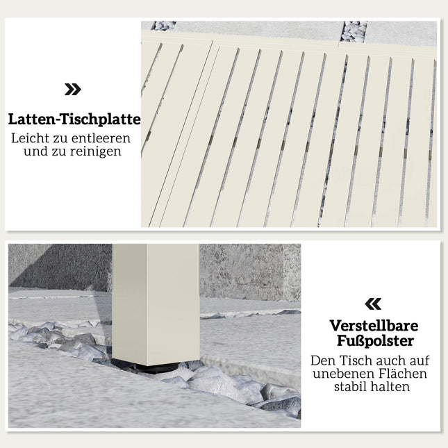 Masă extensibilă de grădină din aluminiu pentru 6-8 persoane