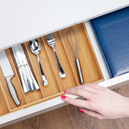 Extendable Bamboo Cutlery Tray