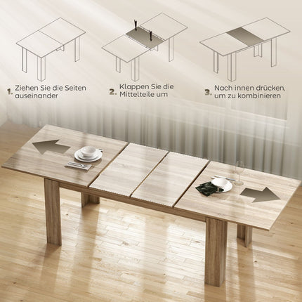 Masa de Sufragerie Extensibila, 180-260 cm, Locuri 6-10, Lemn
