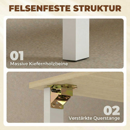 Masă extensibilă pentru 6 persoane, 168 cm, cu sertare și rafturi
