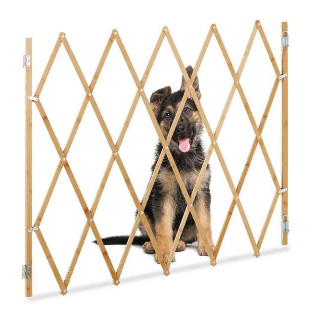 Bariera extensibilă pentru câini, bambus natural