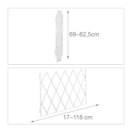 Barieră extensibilă pentru câini, albă, bambus, lățime reglabilă
