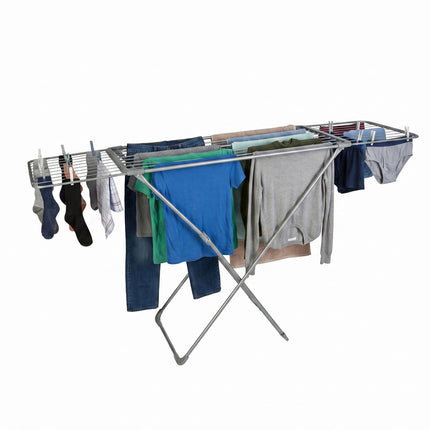 Suport extensibil pentru uscare de haine din metal, 18 m, gri