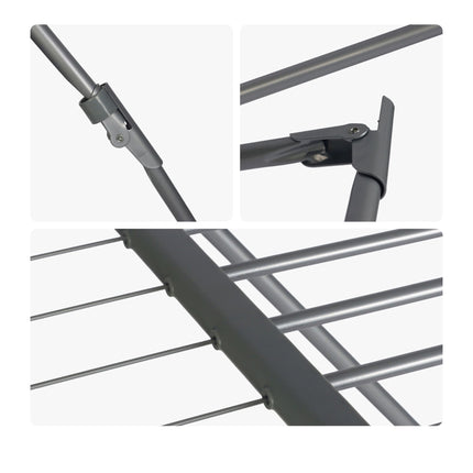 Suport extensibil pentru uscare de haine din metal, 18 m, gri