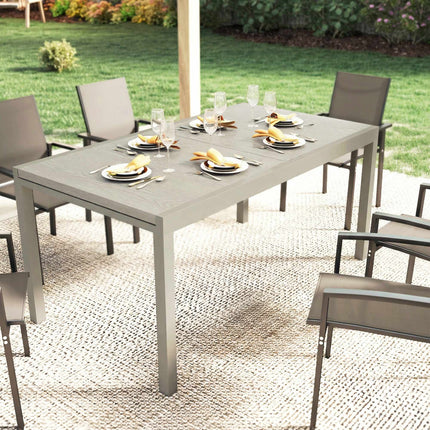 Masă extensibilă pentru exterior, aluminiu, 154-214 cm