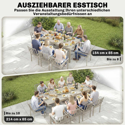 Masă extensibilă pentru exterior, aluminiu, 154-214 cm