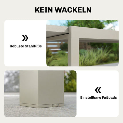 Masă extensibilă pentru exterior, aluminiu, 154-214 cm