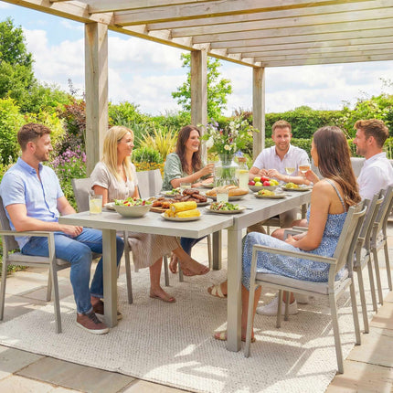 Masă extensibilă pentru exterior, aluminiu, 154-214 cm
