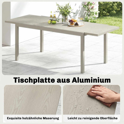 Masă extensibilă pentru exterior, aluminiu, 154-214 cm