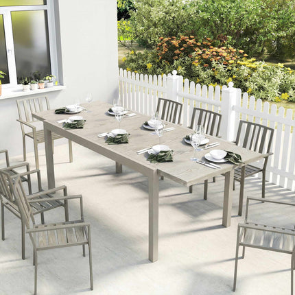Masă extensibilă pentru exterior, aluminiu, 154-214 cm