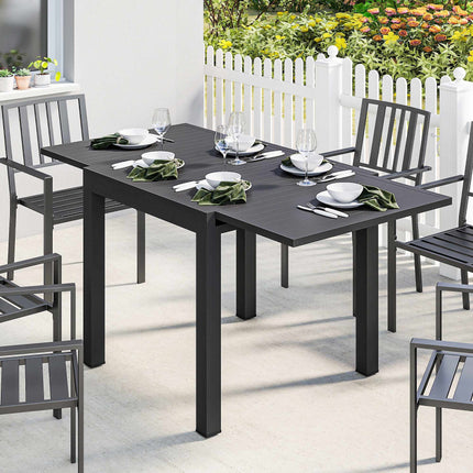 Masă extensibilă de terasă, aluminiu, 80-160 cm, 6 locuri