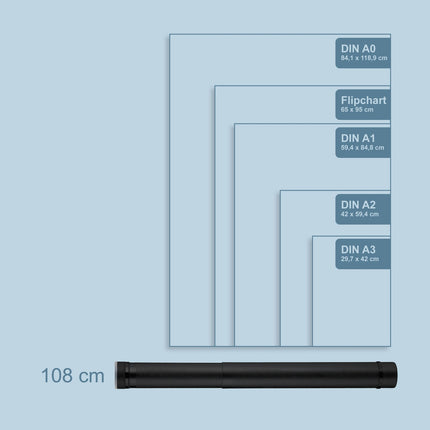 Tub extensibil pentru postere cu curea - funcție telescopică