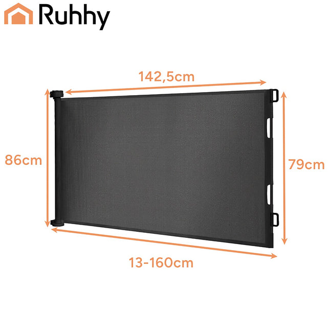 Barieră de siguranță extensibilă, gri, 86-160 cm, PVC și aluminiu