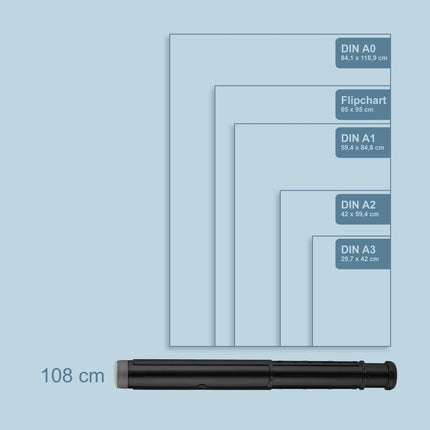 Tub telescopic extensibil în două culori pentru postere