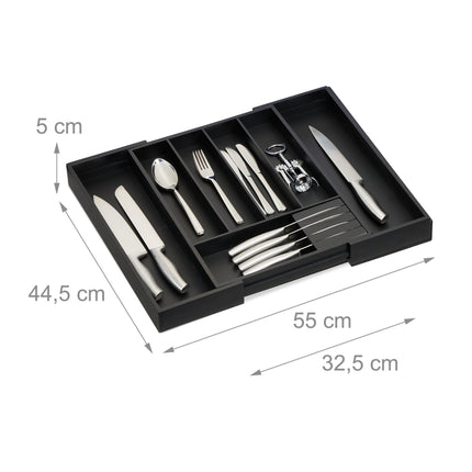 Tava extensibila pentru tacamuri din bambus