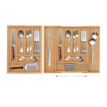 Tava extensibila pentru tacamuri din bambus