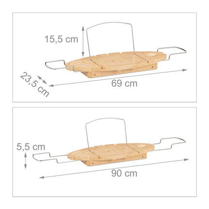 Raft de baie extensibil din bambus