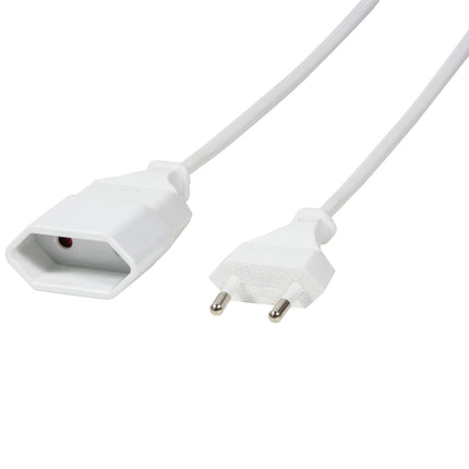 Extension cable Ungrounded Euro White 3m
