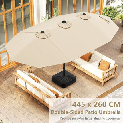 Umbrelă de terasă extra-mare cu lumini LED solare, bej