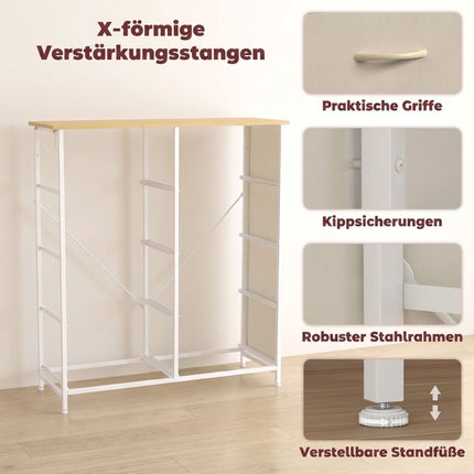 Fabric Chest of Drawers with 8 Drawers, Steel Frame, 4 Side Pockets, Beige