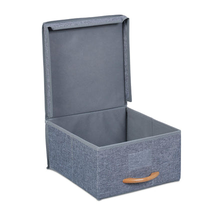 Cutii de depozitare din stofa cu capace, set de 2, pliabile