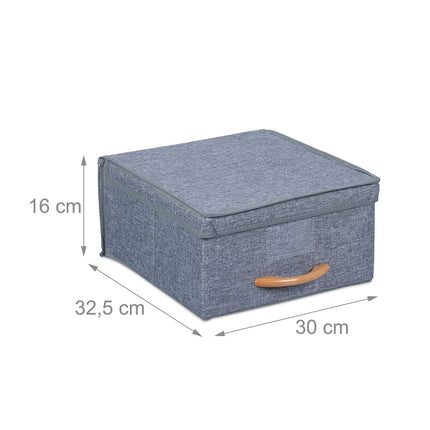 Cutii de depozitare din stofa cu capace, set de 2, pliabile