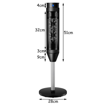 Fan heater electric heater oscillating ceramic tower heater 28 x 28 x 85 cm black