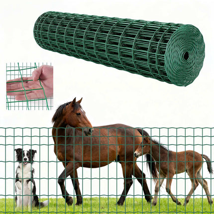 Farm Fence 1.2 x 25 m, 2 x 4 in Galvanized Vinyl Coated