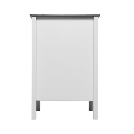 Farmhouse End Tables Set of 2, USB Outlets, LED Cabinet